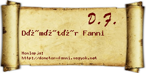 Dömötör Fanni névjegykártya