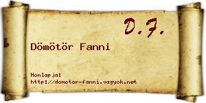 Dömötör Fanni névjegykártya