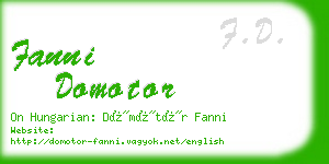 fanni domotor business card